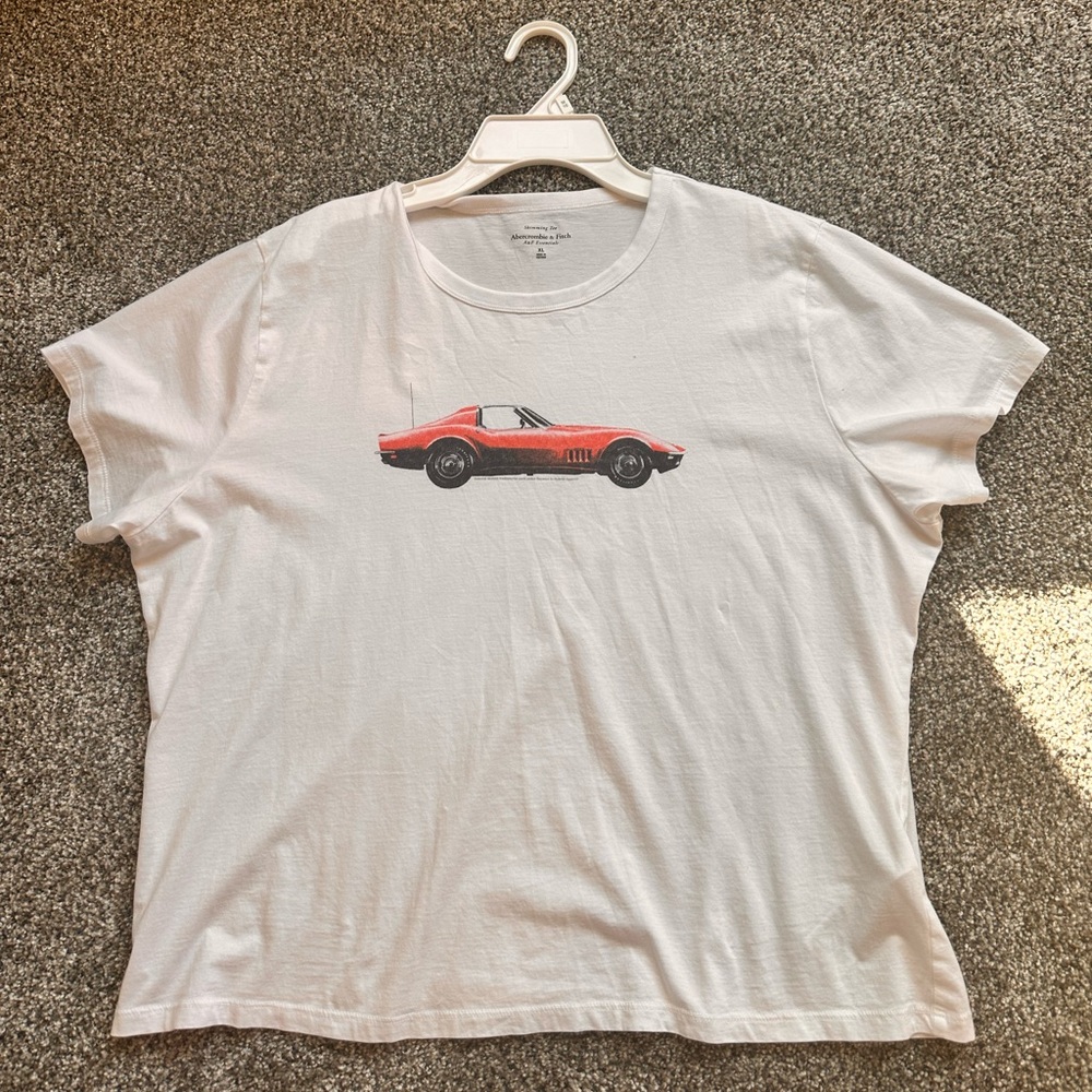 Abercrombie & Fitch Skimming Tee with Red Car Graphic